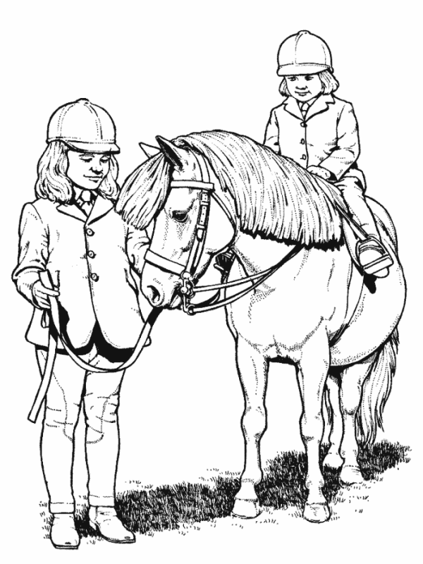 horse coloring riding drawing horses printable animal realistic colouring horseback sheets kid books wild competition visit