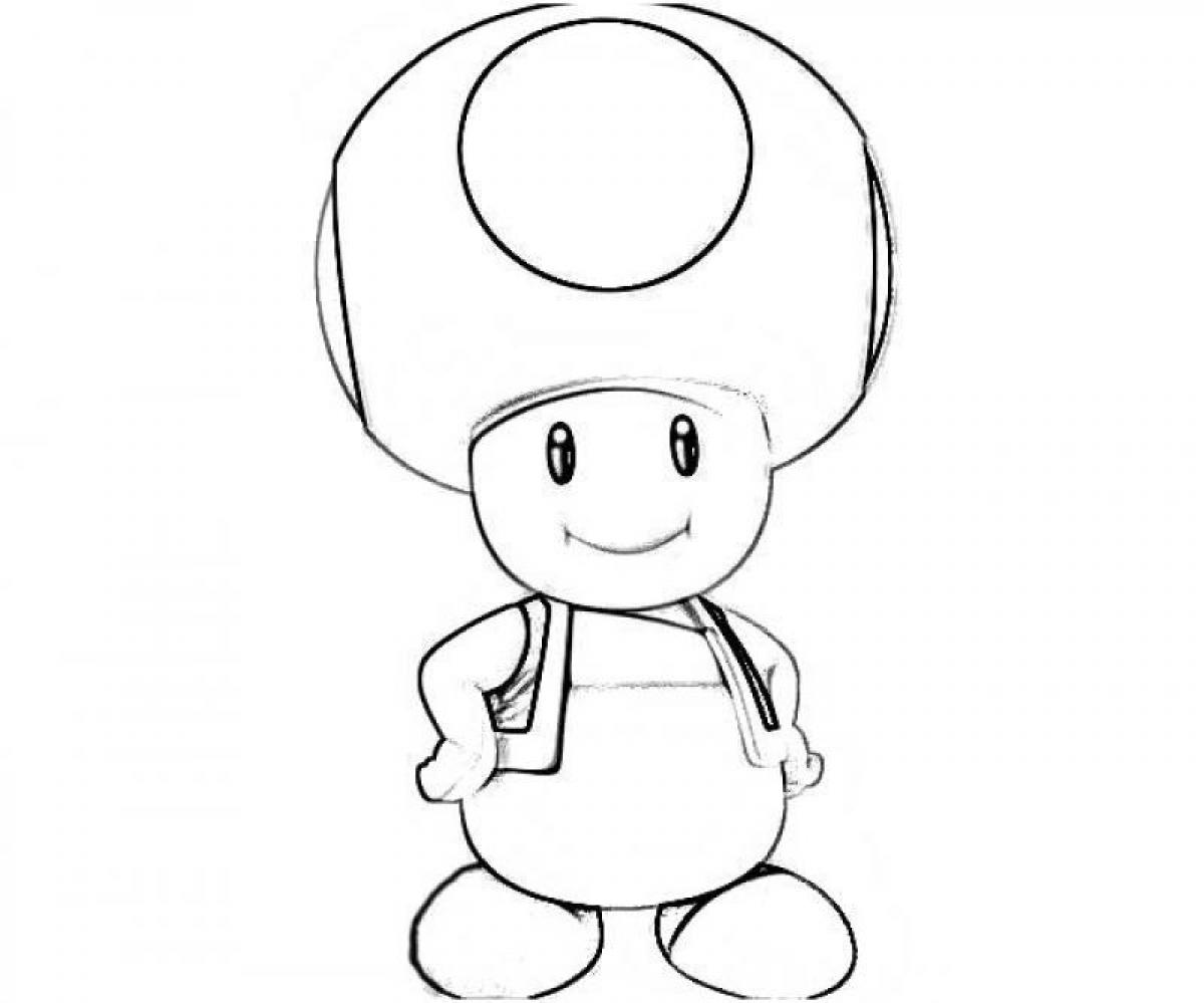 627 Simple Toad Mario Coloring Pages with Animal character