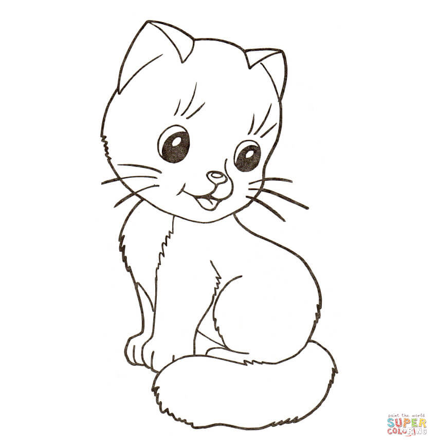 coloring cute kitten