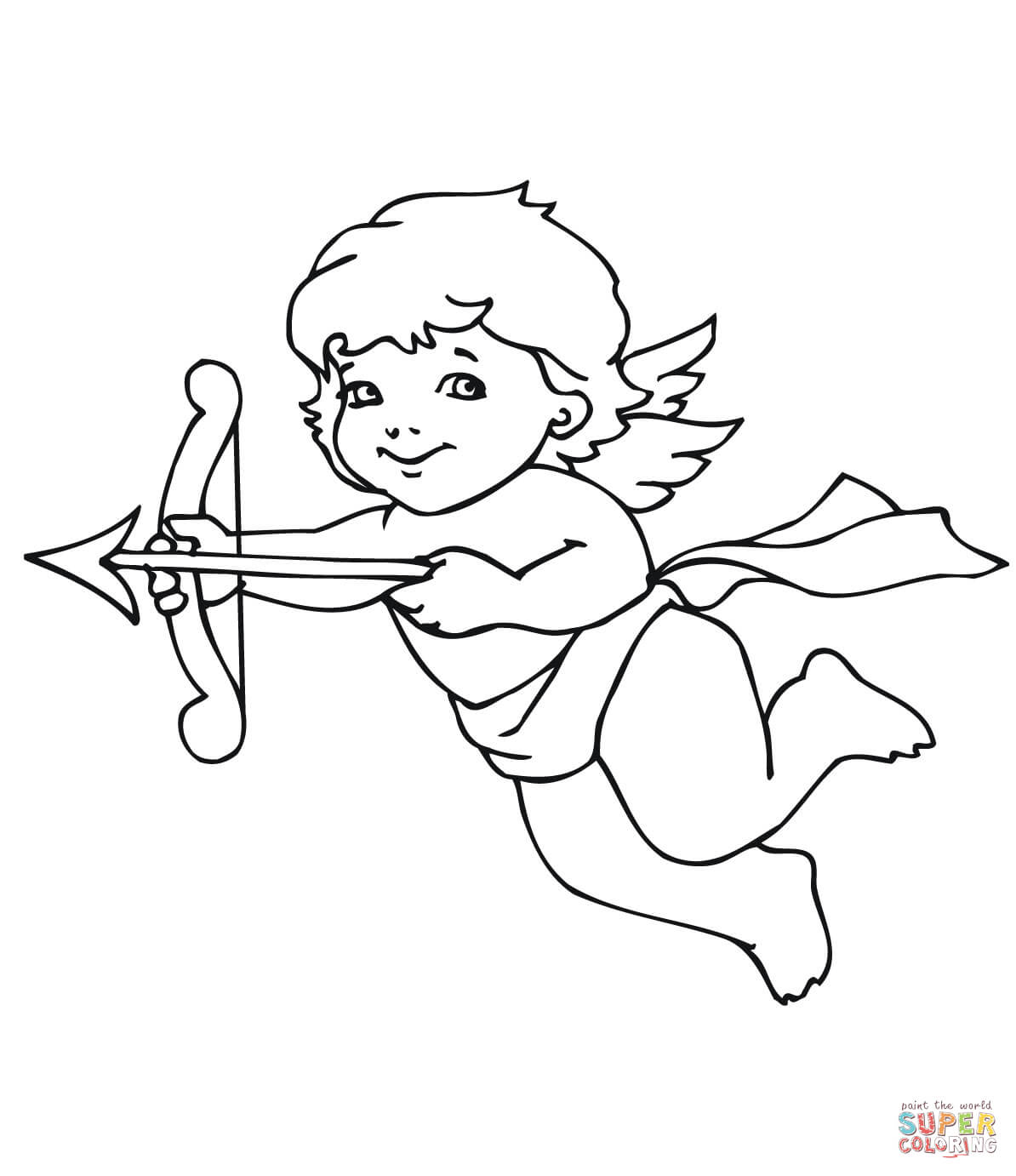 Cupid coloring pages to download and print for free