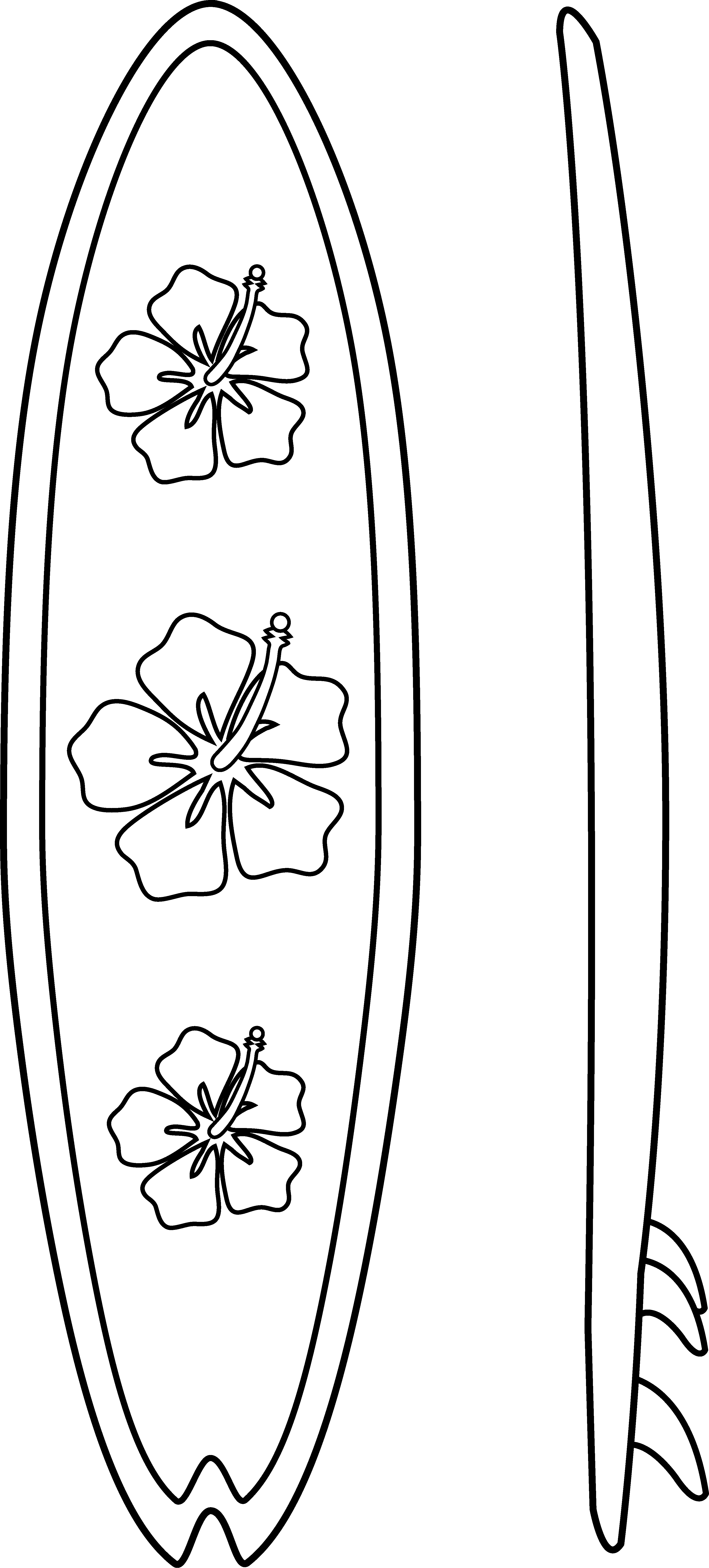 Surfboard coloring pages to download and print for free