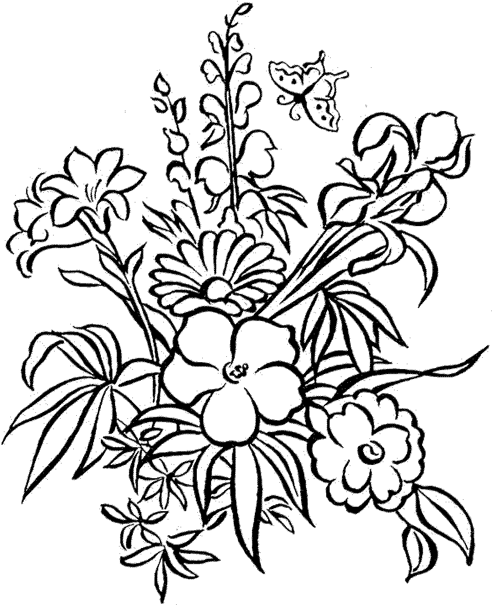 Cartoon Flower Coloring Pages To Print with simple drawing