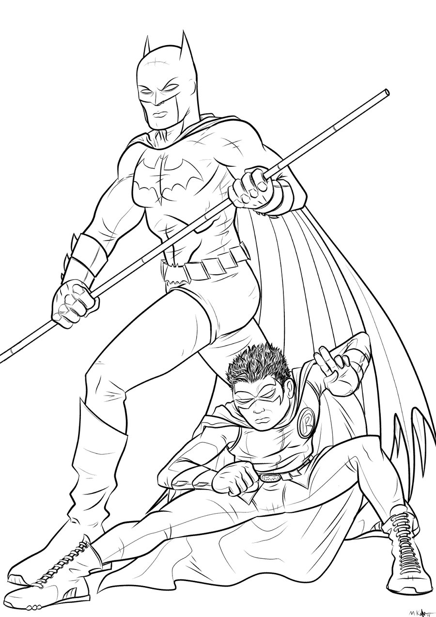 Batman and robin coloring pages to download and print for free