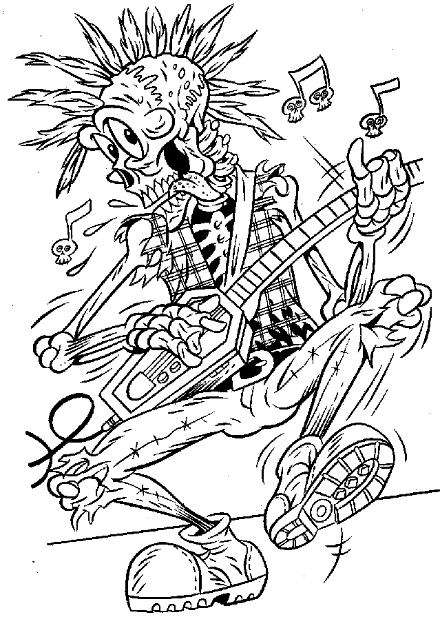 Skeleton coloring pages to download and print for free