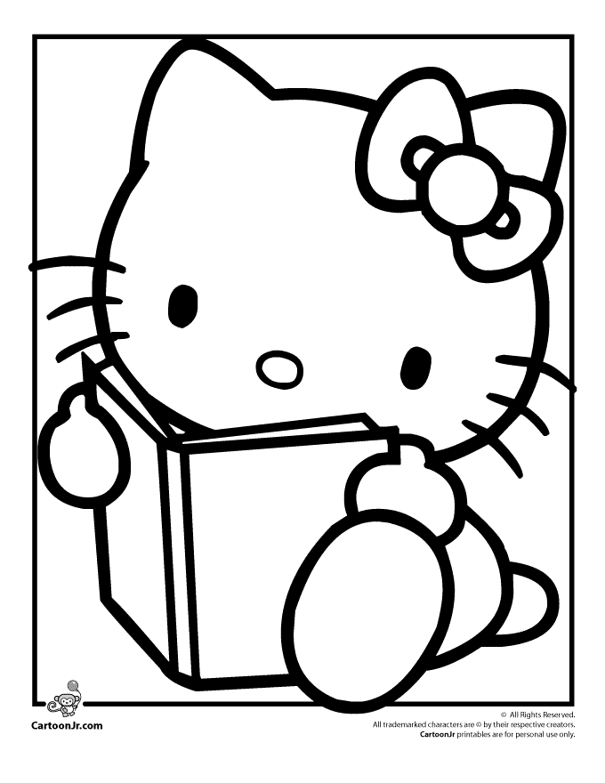 Large hello kitty coloring pages download and print for free
