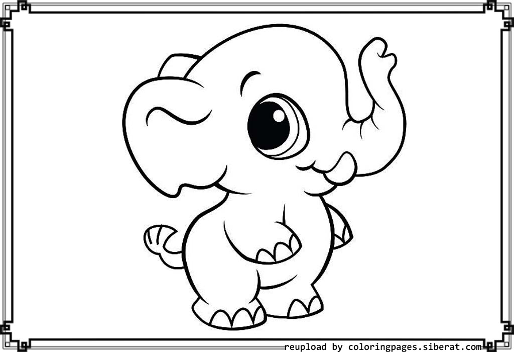 Baby elephant coloring pages to download and print for free