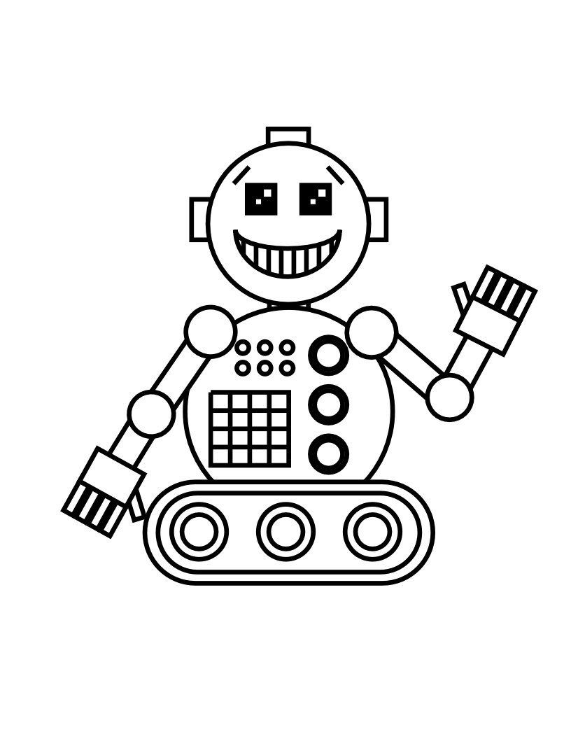 Little robots coloring pages download and print for free