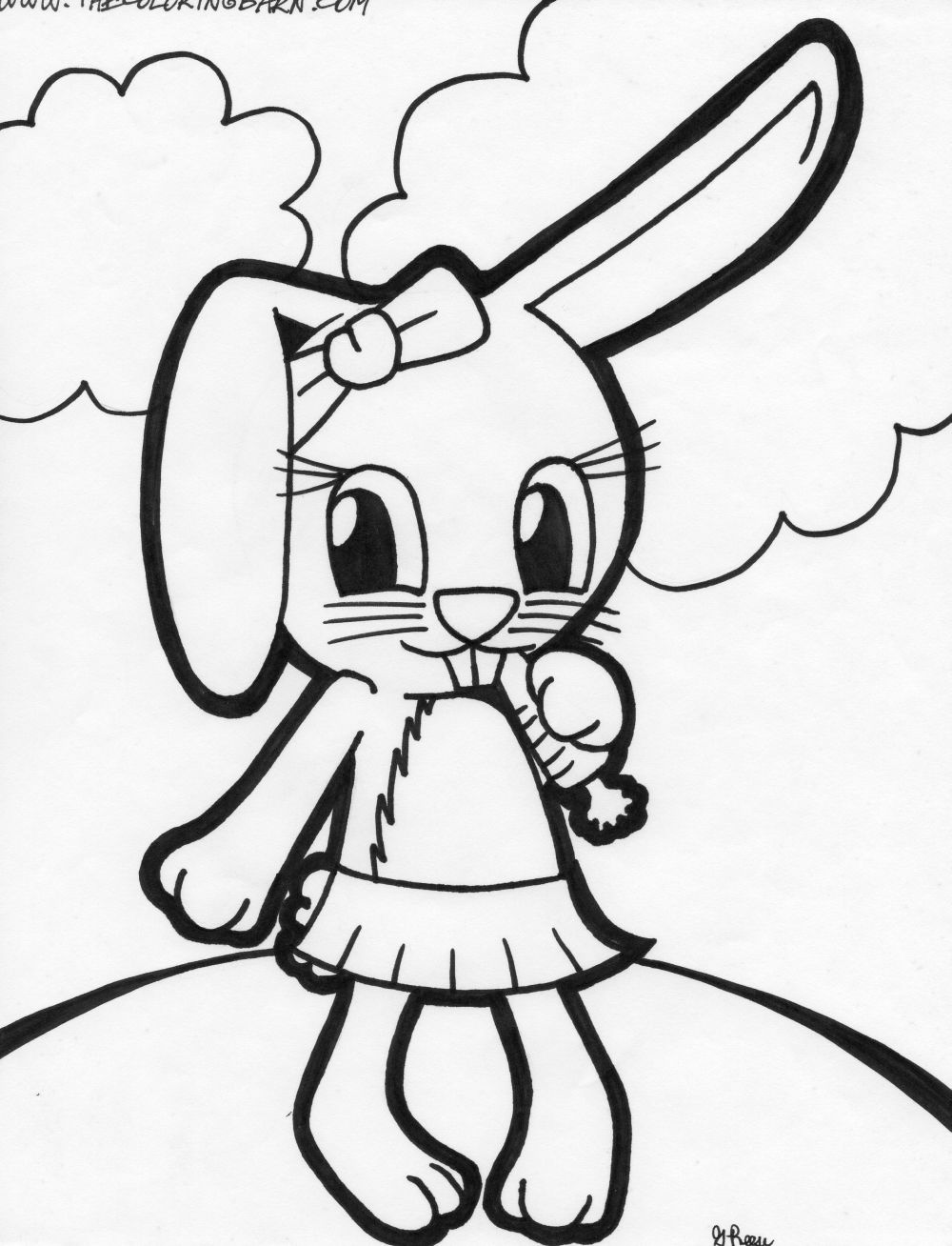 Pictures Of Bunnies To Coloring Coloring cute rabbit popular color
