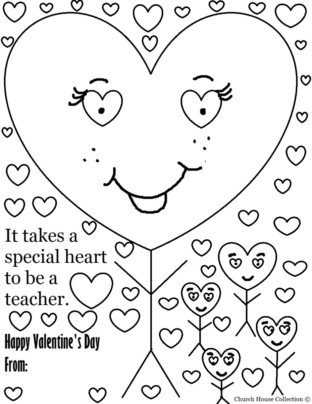 teachers day card coloring pages for children - photo #9