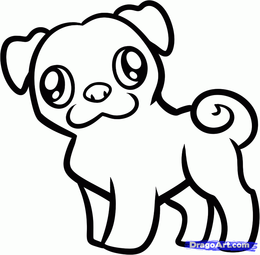 976 Cute Funny Pug Coloring Pages 