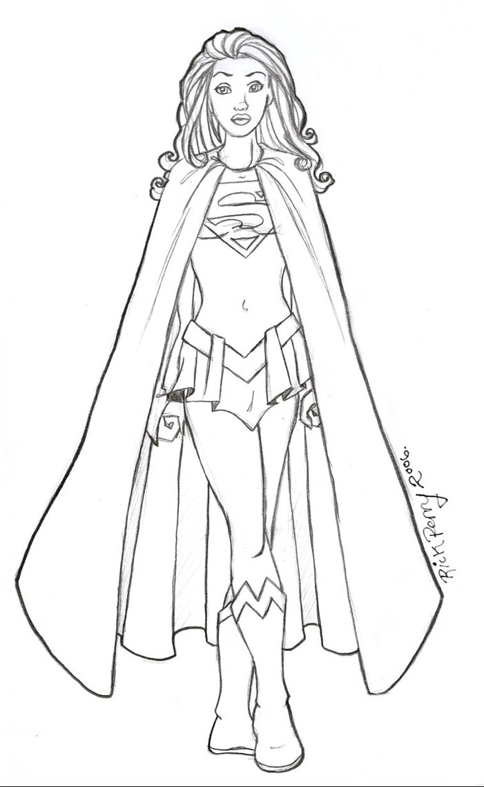 Supergirl coloring pages to download and print for free