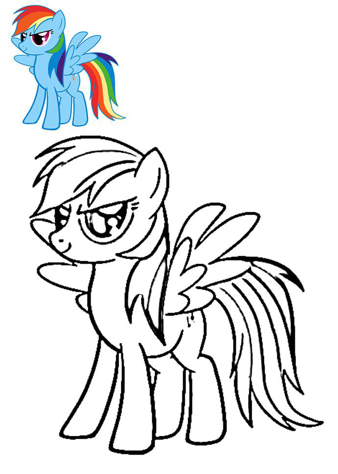 Rainbow Dash coloring pages to download and print for free