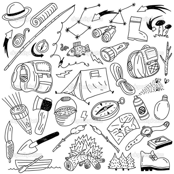 camping supplies coloring pages - photo #2