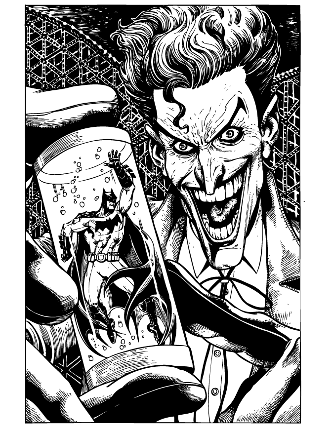 Simple Joker Coloring Pages Free with simple drawing