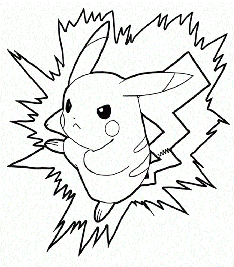 10 Pikachu Drawing Coloring Pages to Print for Kids