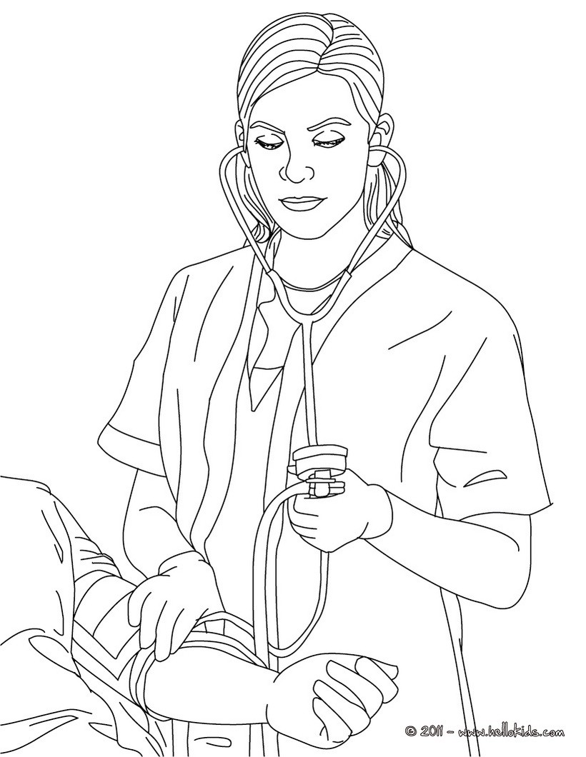 Nurse coloring pages to download and print for free