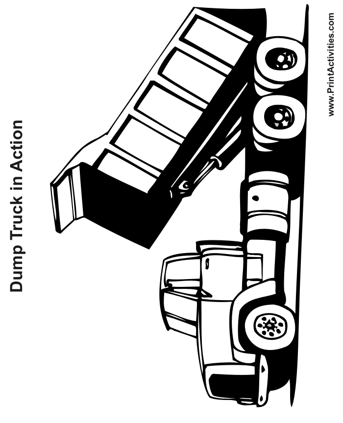 Dump truck coloring pages to download and print for free
