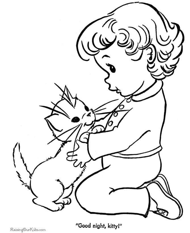 Cute kitten coloring pages to download and print for free