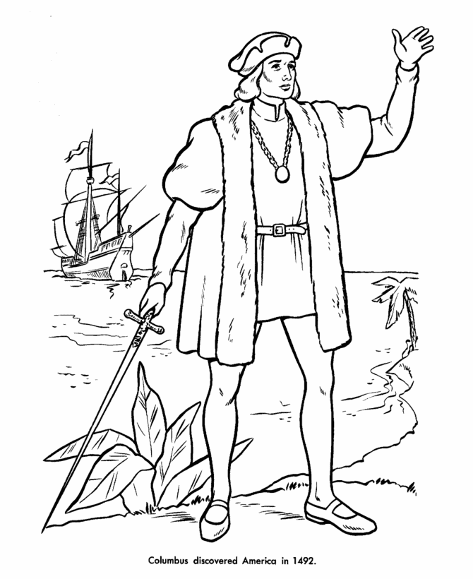 Christopher columbus coloring pages to download and print for free