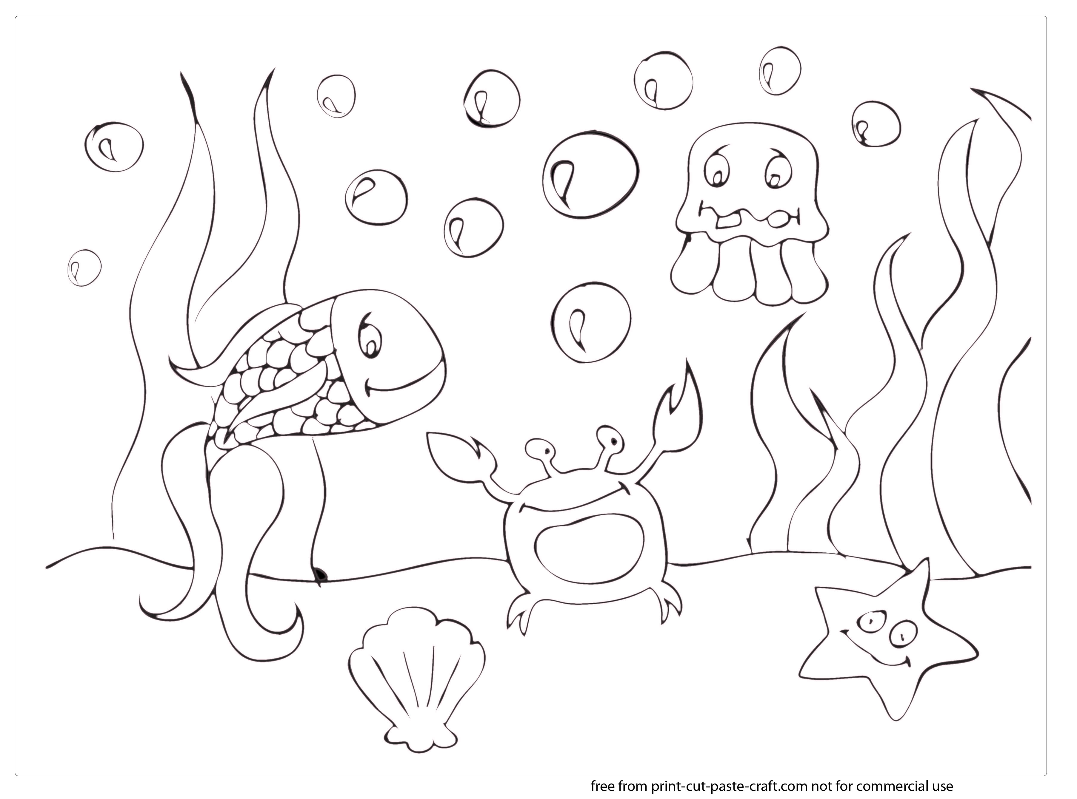 under the ocean printable coloring pages - photo #17