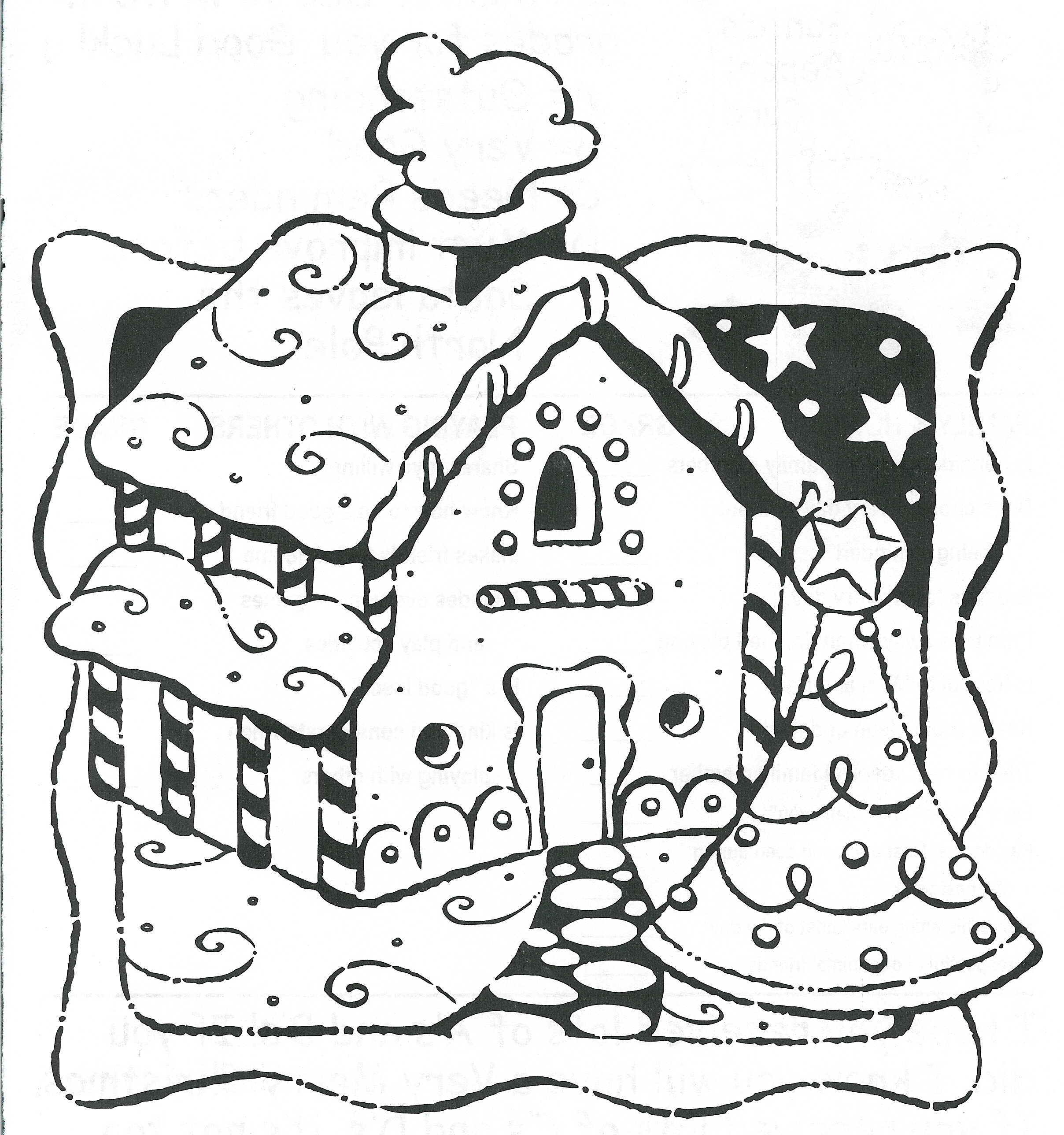 Gingerbread house coloring pages to download and print for 