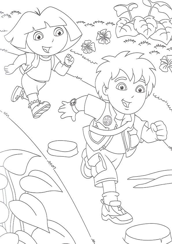 Go diego go coloring pages to download and print for free