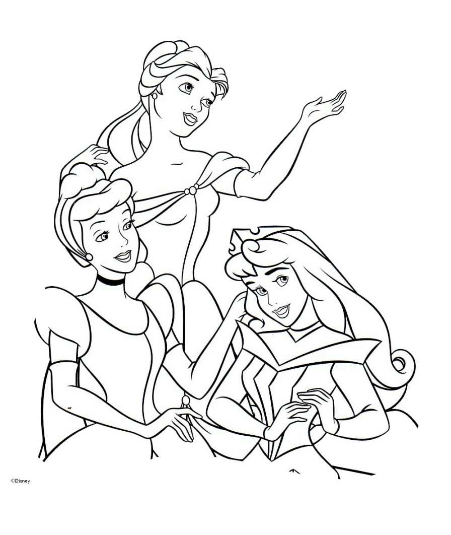 Disney princess coloring pages to print to download and