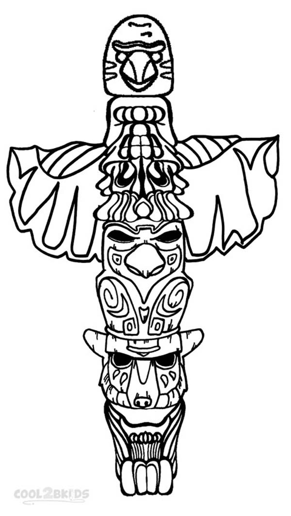 Totem pole coloring pages to download and print for free