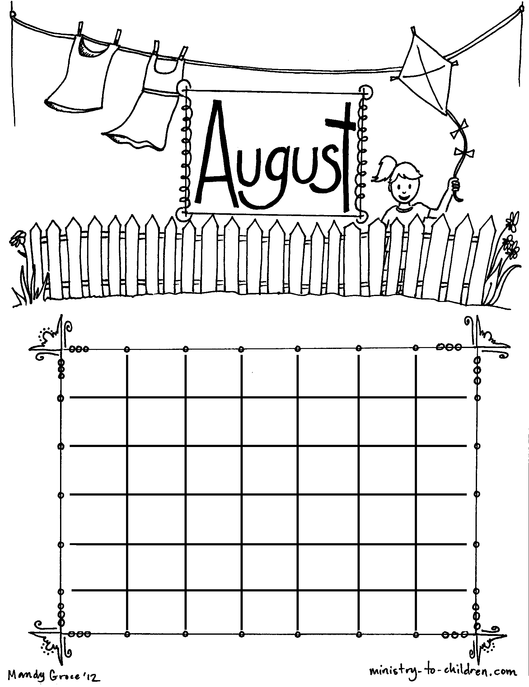 August coloring pages to download and print for free