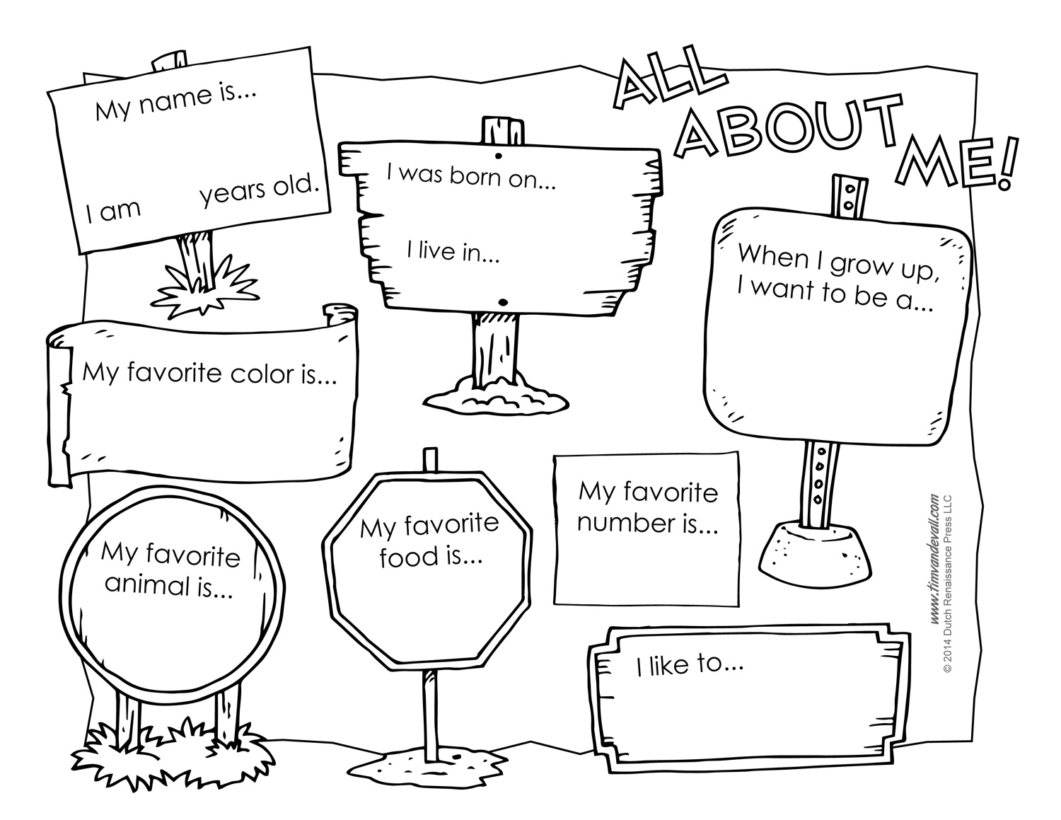 All about me coloring pages to download and print for free