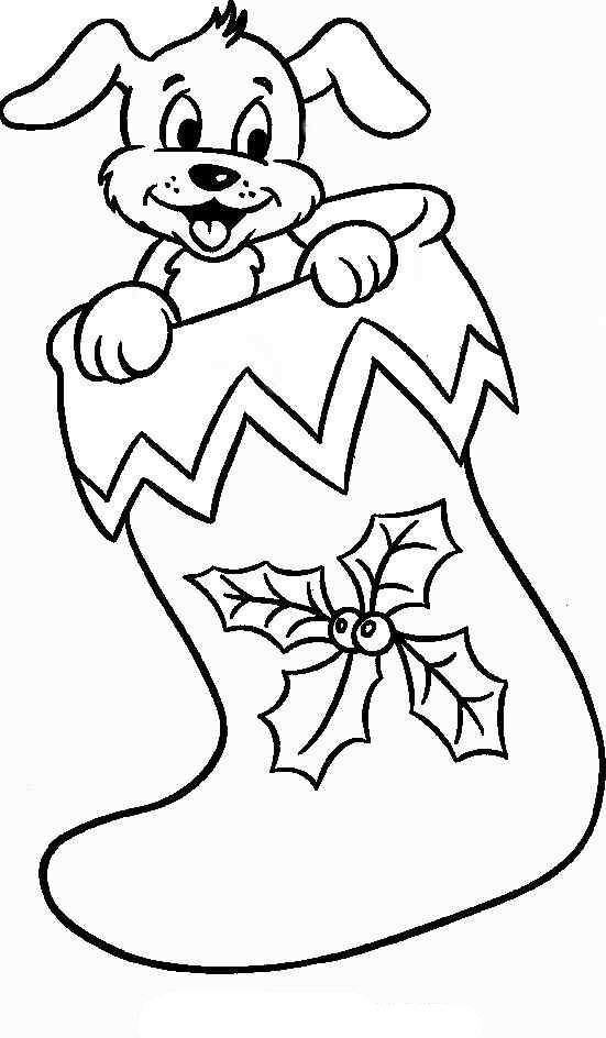 Christmas stocking coloring page 2