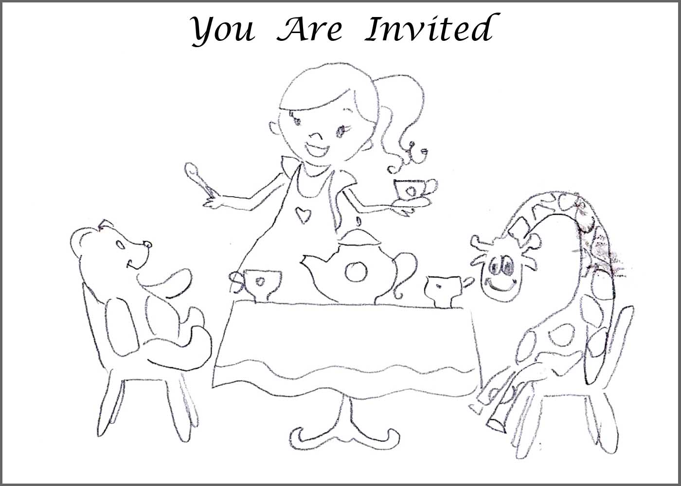 tea party coloring pages free - photo #9