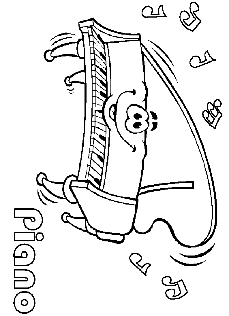Musical instruments coloring pages to download and print for free