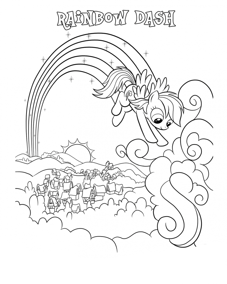 Rainbow Dash coloring pages to download and print for free