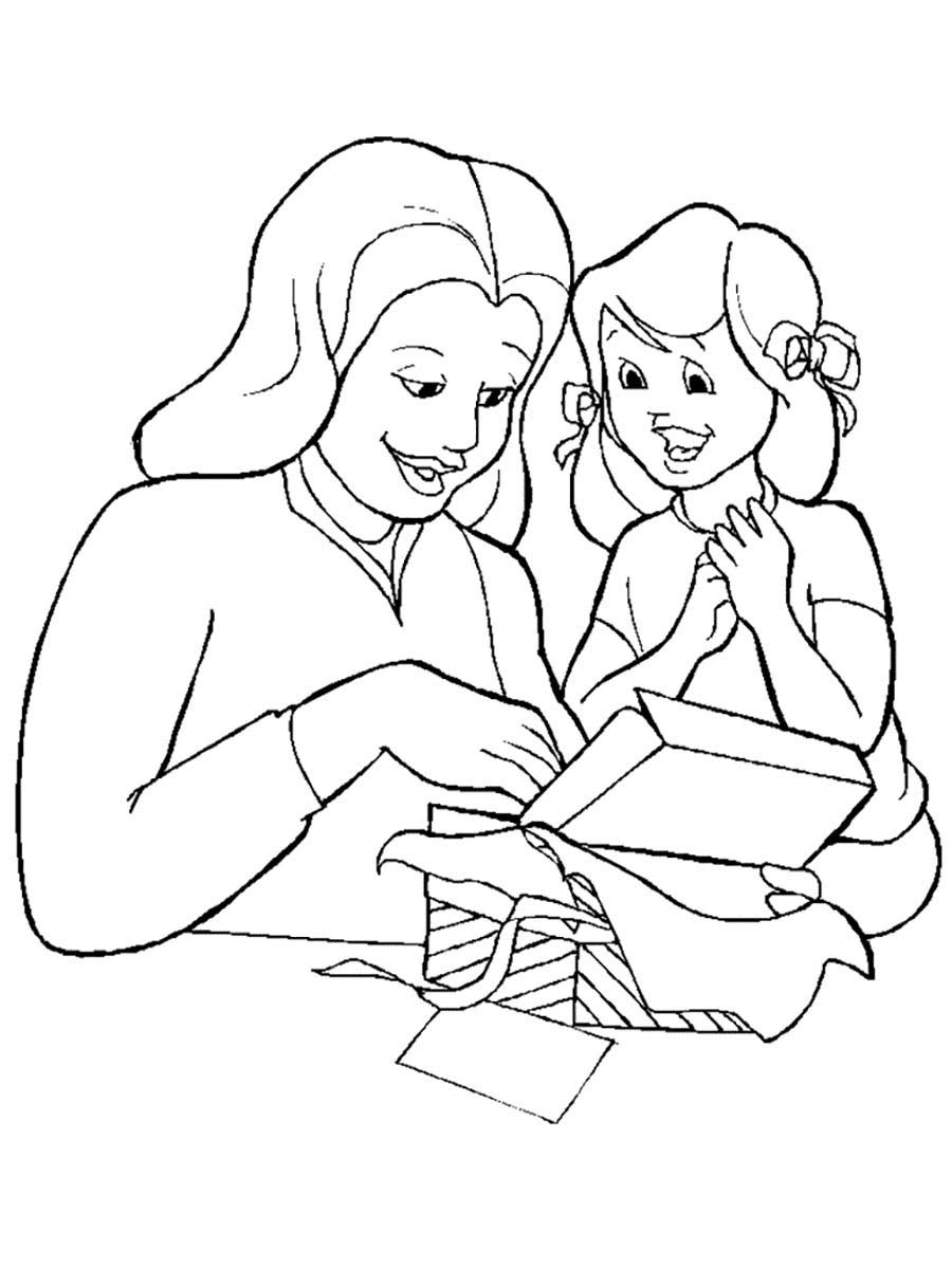 Mother and daughter coloring pages to download and print for free