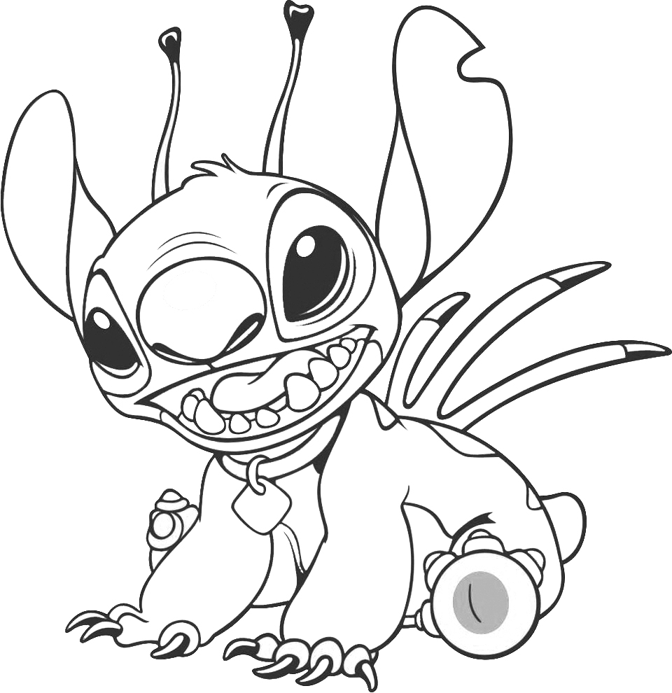 Stitch coloring pages to download and print for free