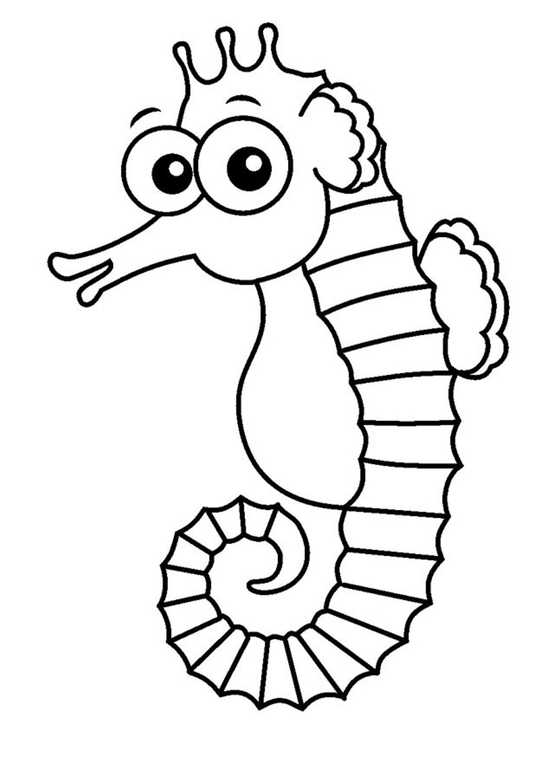 Seahorse coloring pages to download and print for free