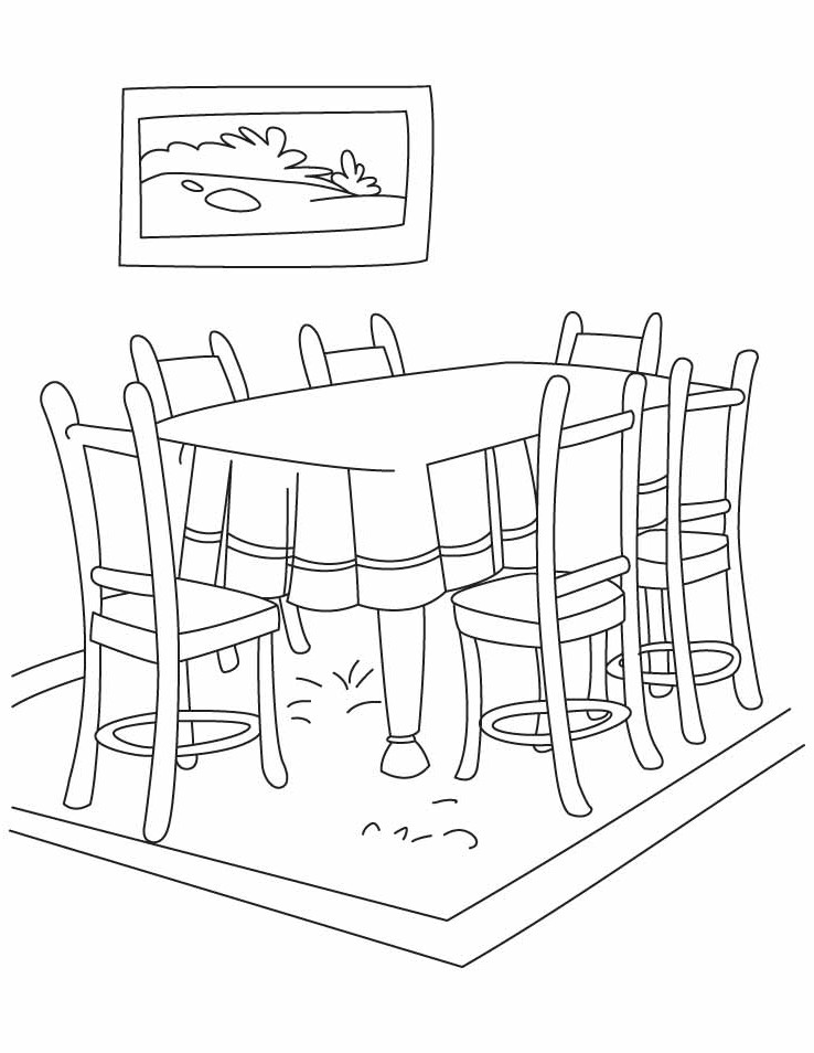 Dining room coloring pages download and print for free