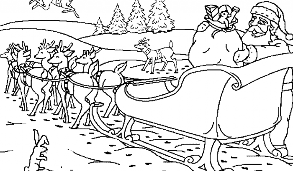 Download Santa in sleigh coloring pages download and print for free