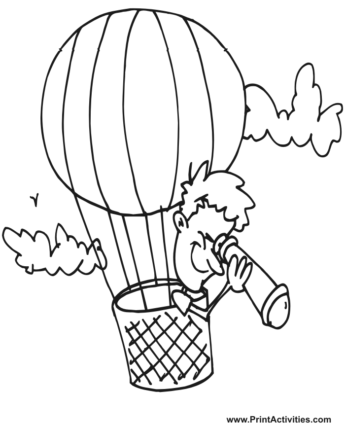 Hot air balloon coloring pages to download and print for free