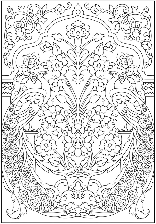 Peacock coloring pages to download and print for free