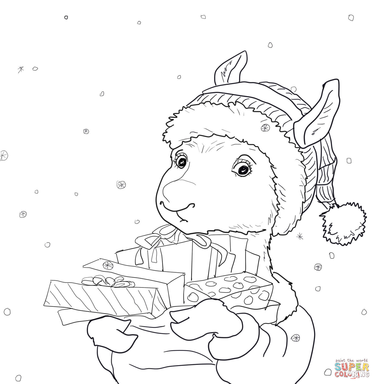 Llama coloring pages to download and print for free