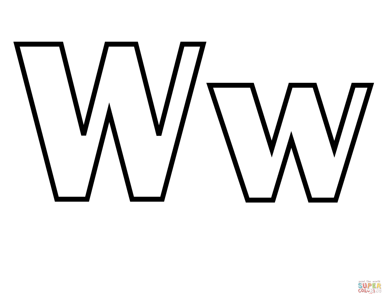 Letter w coloring pages to download and print for free