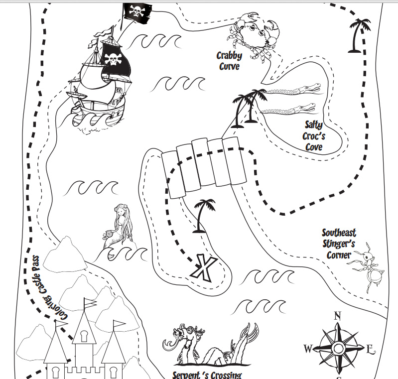 treasure map printable coloring pages - photo #12