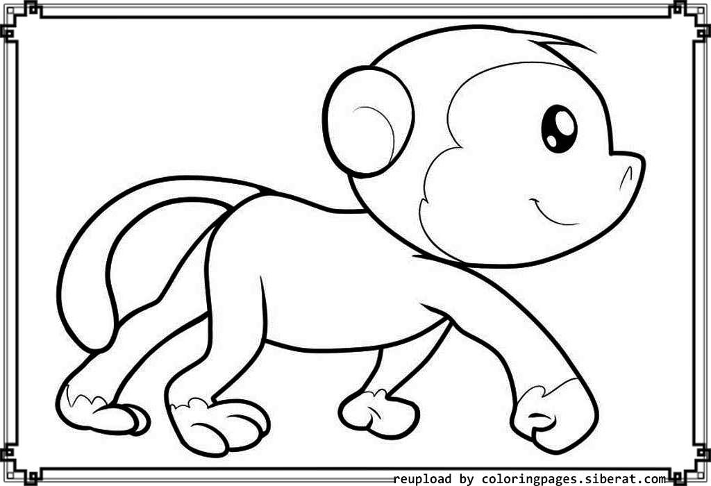 baby girl monkey coloring pages - photo #20