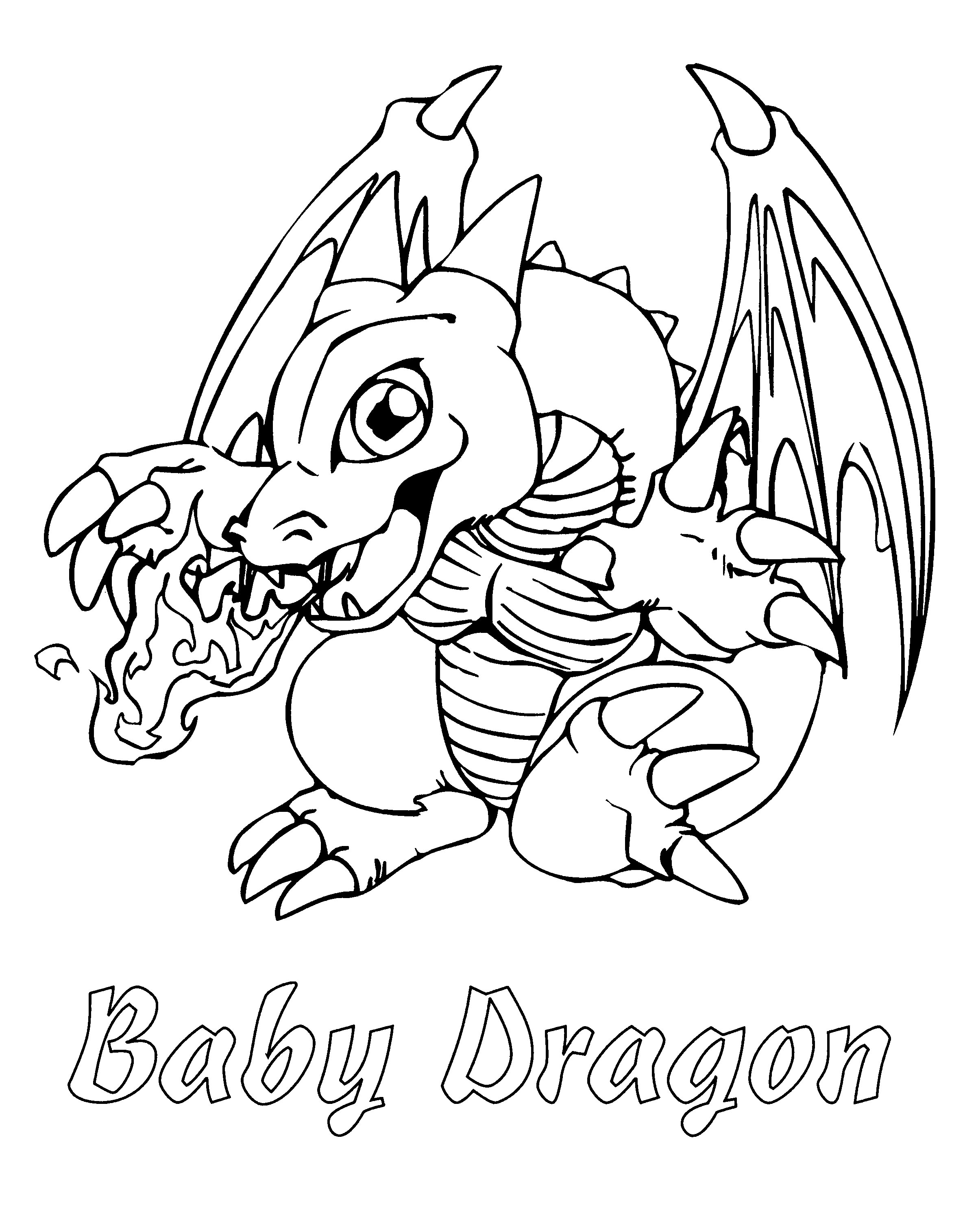 Baby dragon coloring pages to download and print for free