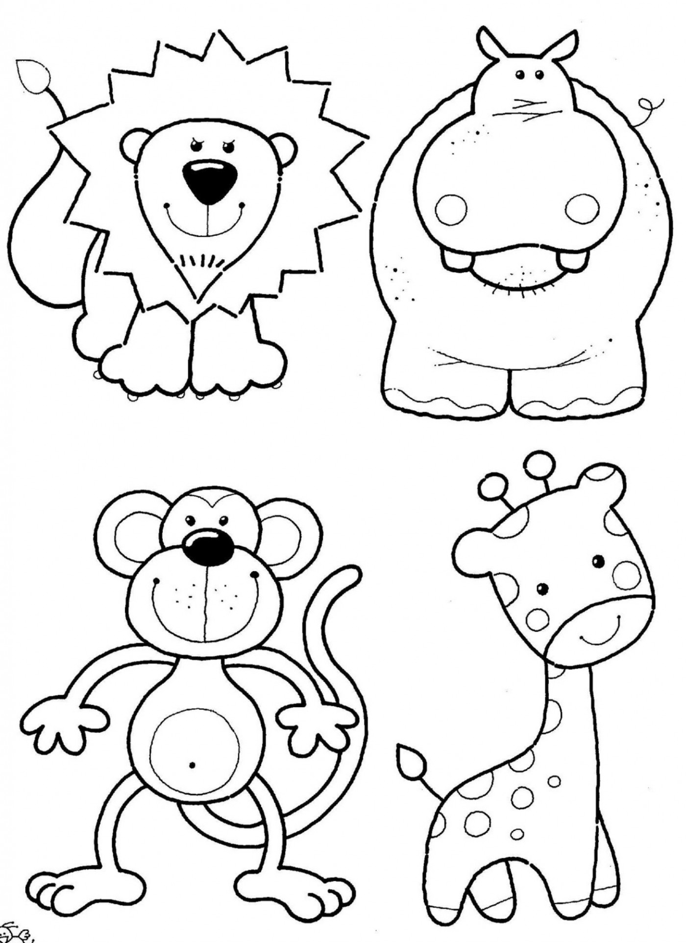 Cute Free Coloring Pages For Animals for Kids