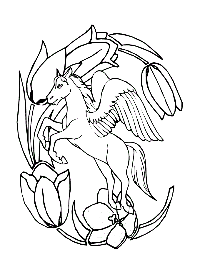 Pegasus coloring pages to download and print for free