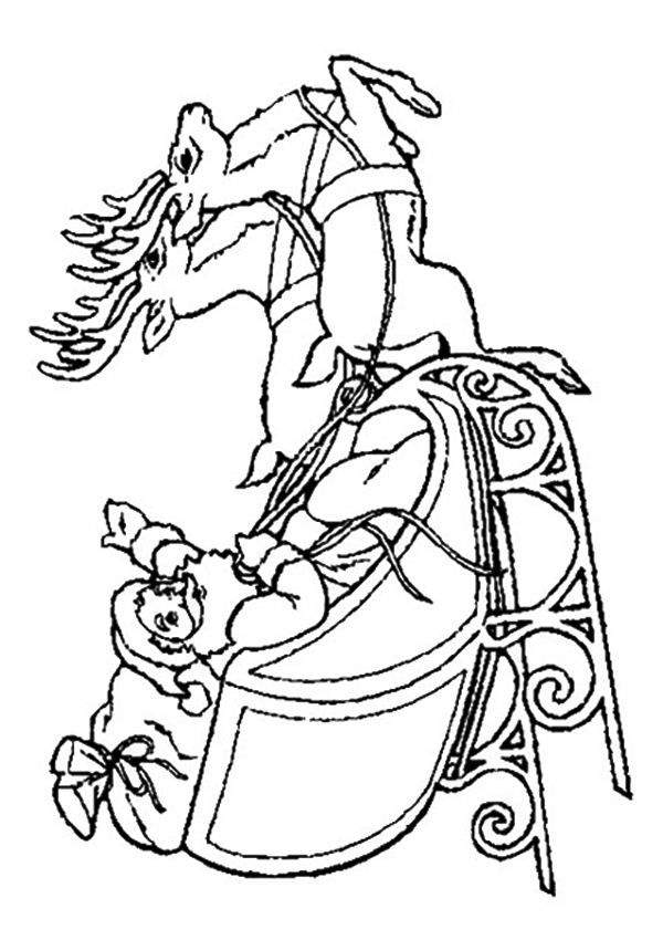 Santa in sleigh coloring pages download and print for free