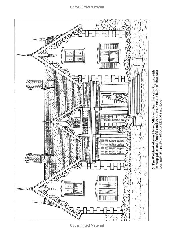 coloring victorian houses adult books colouring printable history log sheets dover adults homes cabin mansions smith visit azcoloring